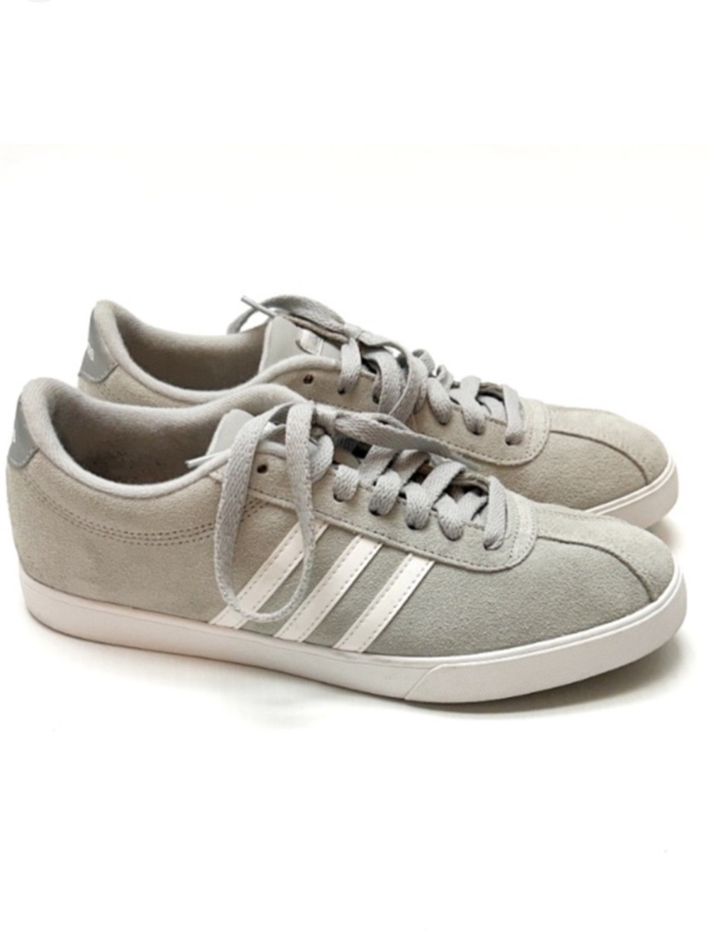 Adidas Neo suede gray sneakers white stripe size 8.5